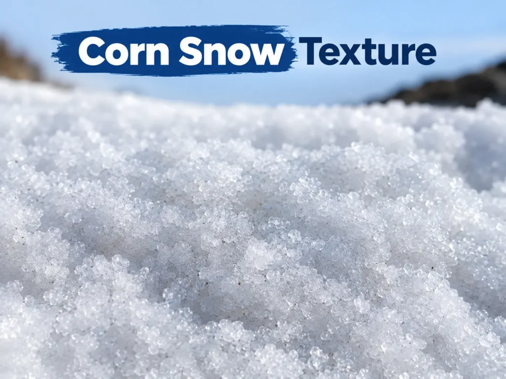 Corn snow texture from spring freeze-thaw cycles