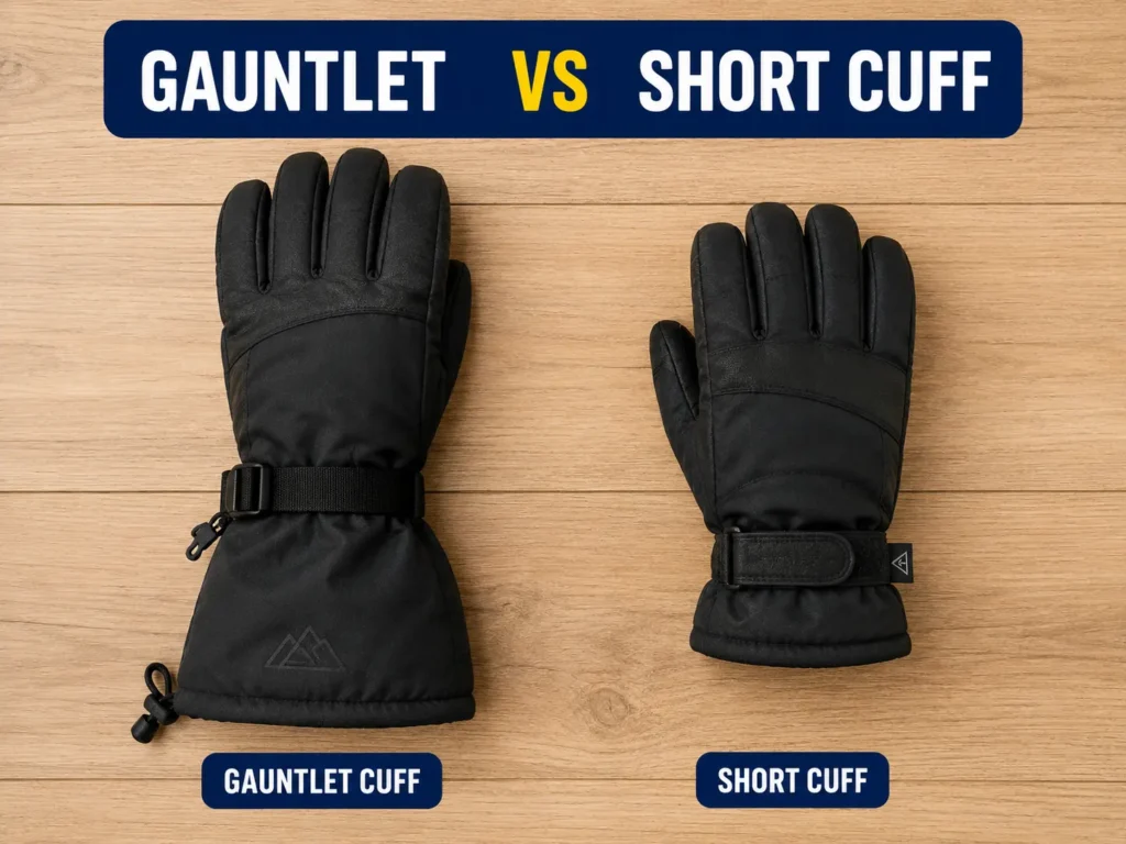 Gauntlet vs short cuff ski glove comparison