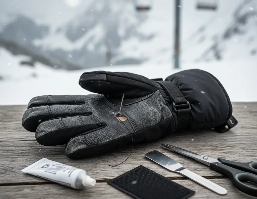 How to fix torn ski gloves