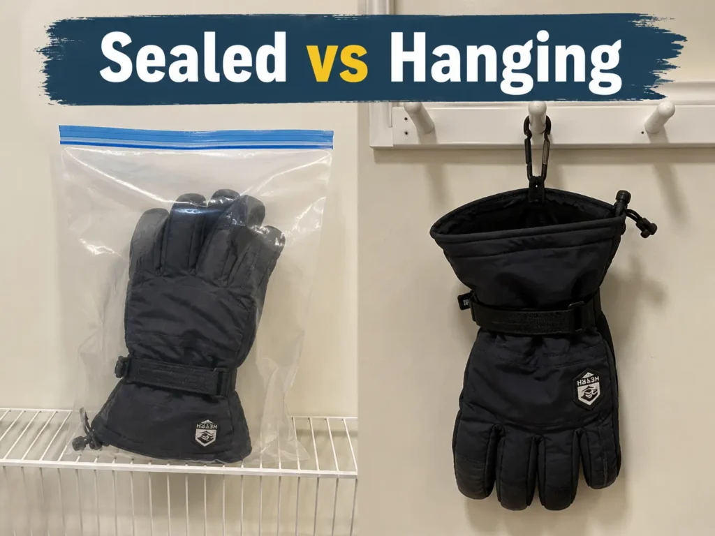 Sealed glove bag versus open-air hanging comparison
