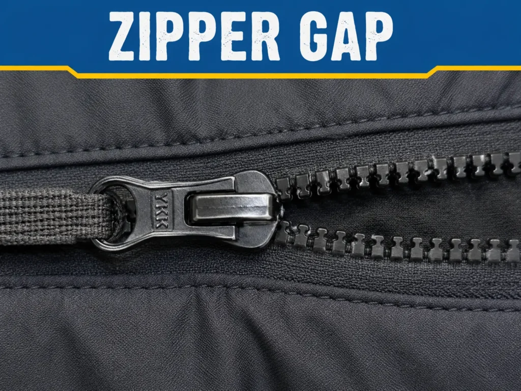 Zipper track gapping behind the slider