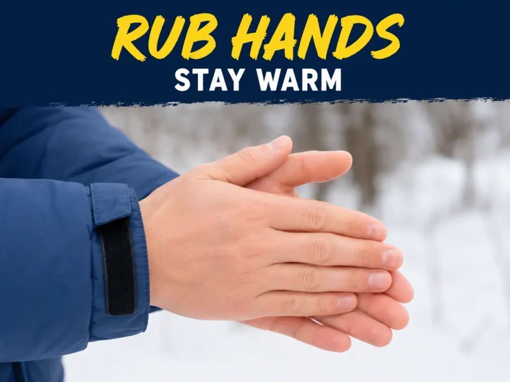 hands rubbing together for warmth in cold weather