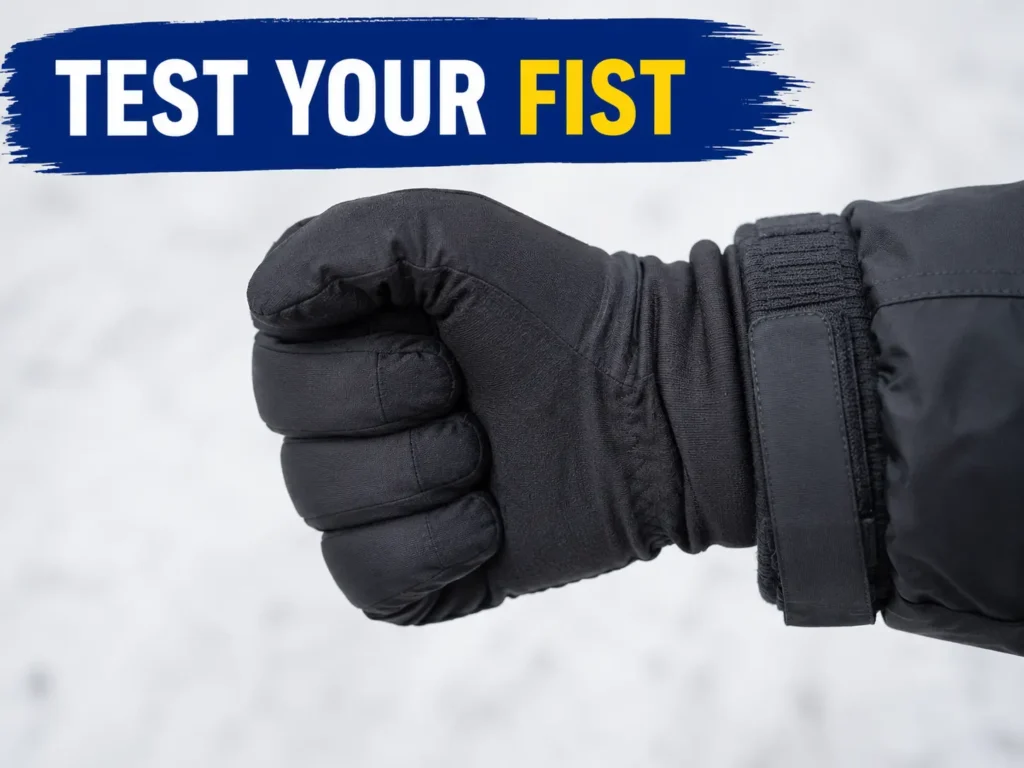 testing fist movement with a liner under an outer glove