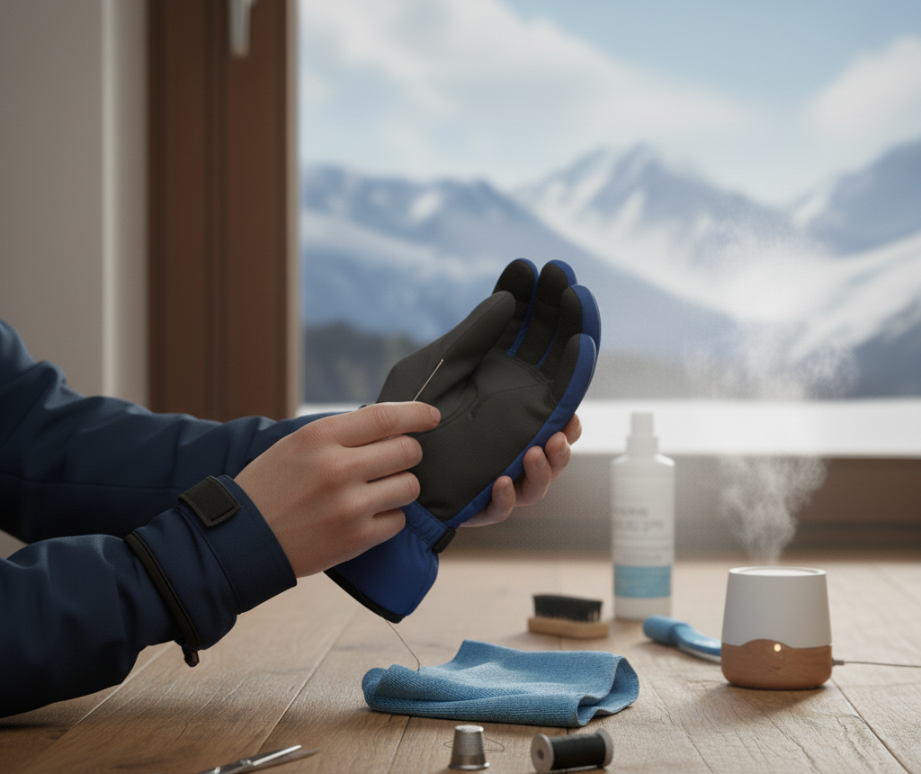 repairing small tears in ski gloves