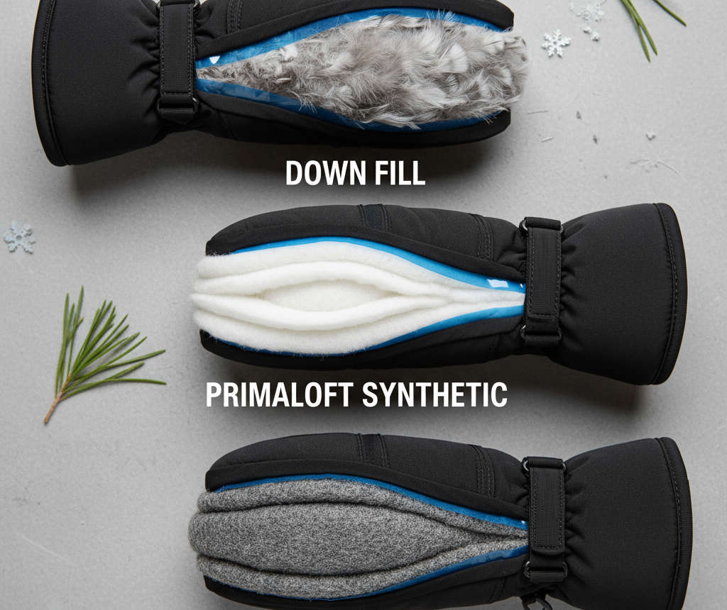 Insulation types in ski gloves