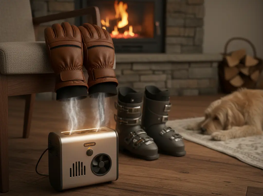 Proper way to air-dry waterproof ski gloves at room temperature to protect the membrane