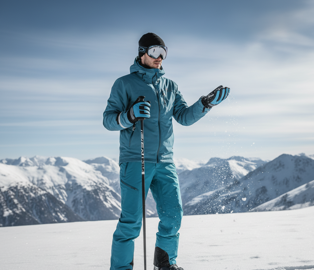 What Are Glove Liners? Do You Really Need Them for Skiing? Close-up of skier wearing glove liners under ski gloves on snowy mountain — what are glove liners for warmth and comfort