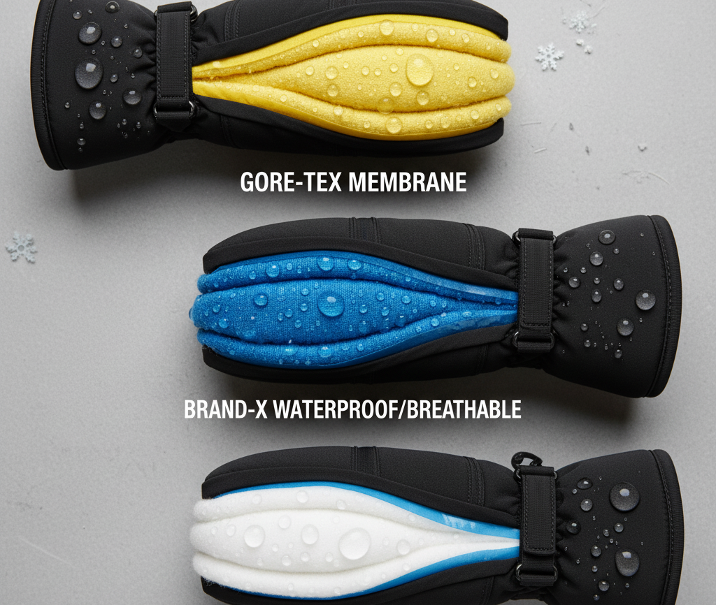 Waterproof membrane comparison in gloves