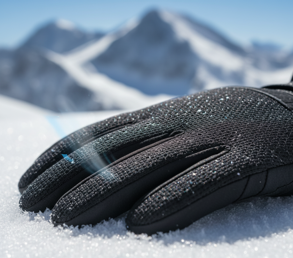 Breathable glove fabric under sunlight