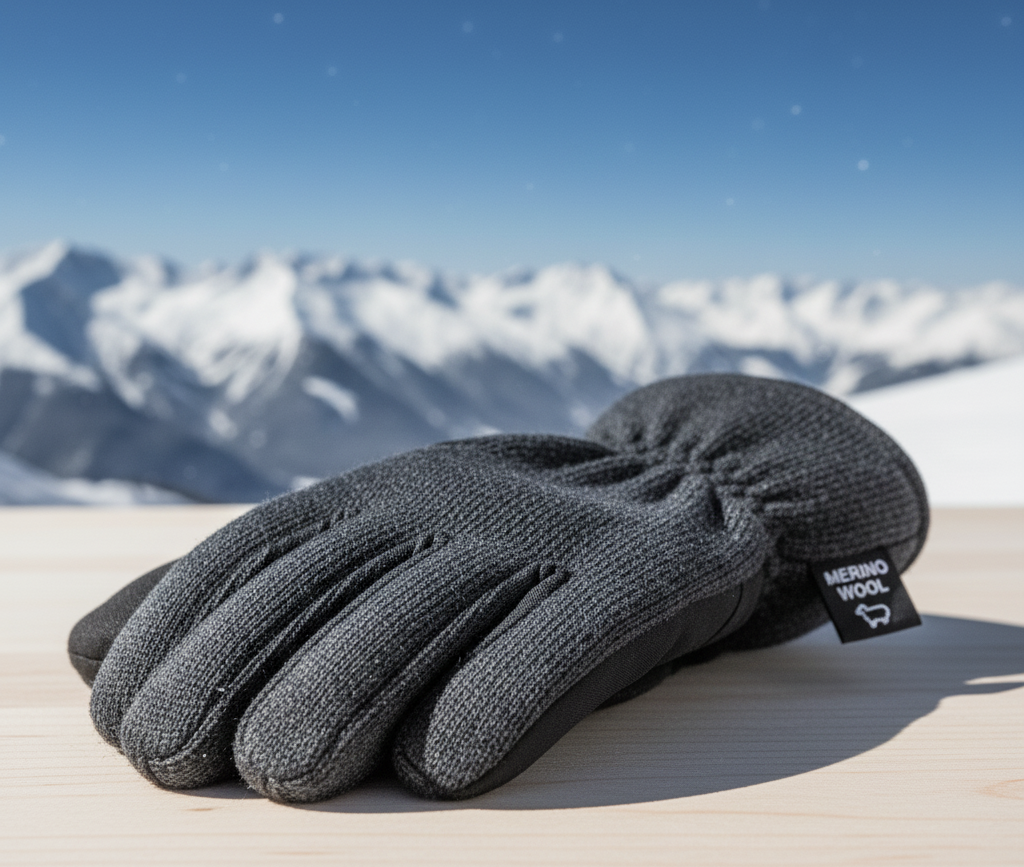 5 Essential Facts & Common Mistakes: How Insulation Works in Ski Gloves Merino wool liners for ski gloves close-up