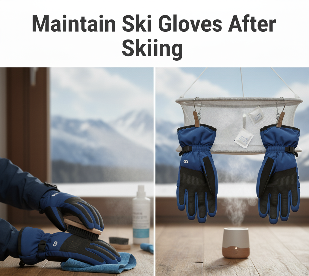 maintain ski gloves after skiing