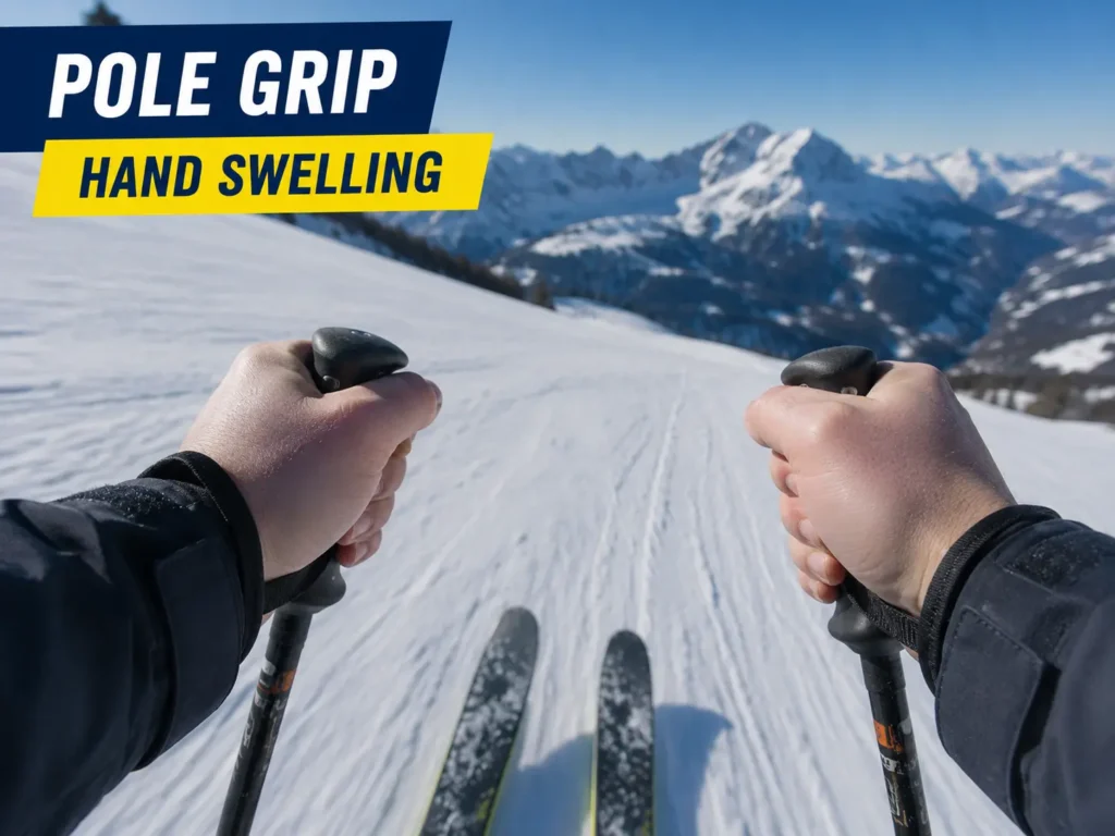 Hands swelling from sustained ski pole grip