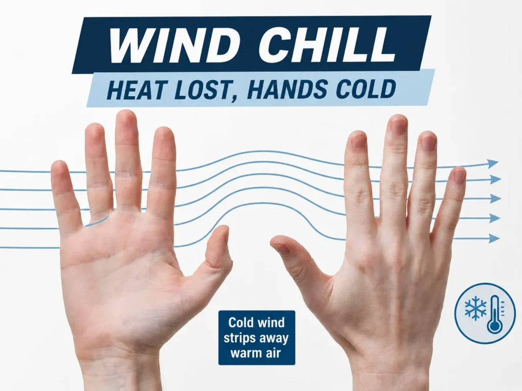 How wind chill affects your hands while skiing