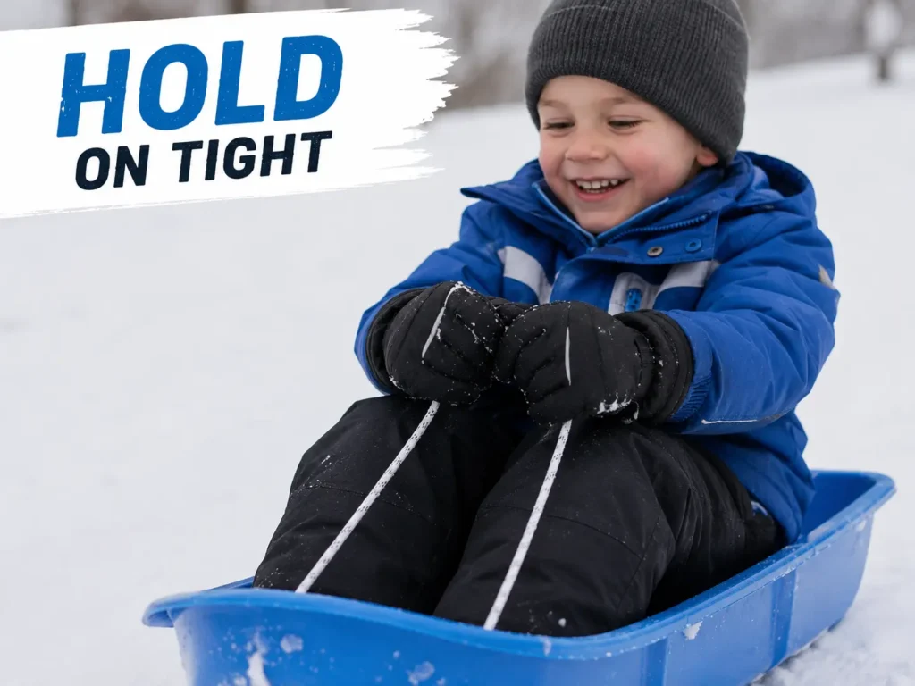 Ski gloves used for sledding grip and protection