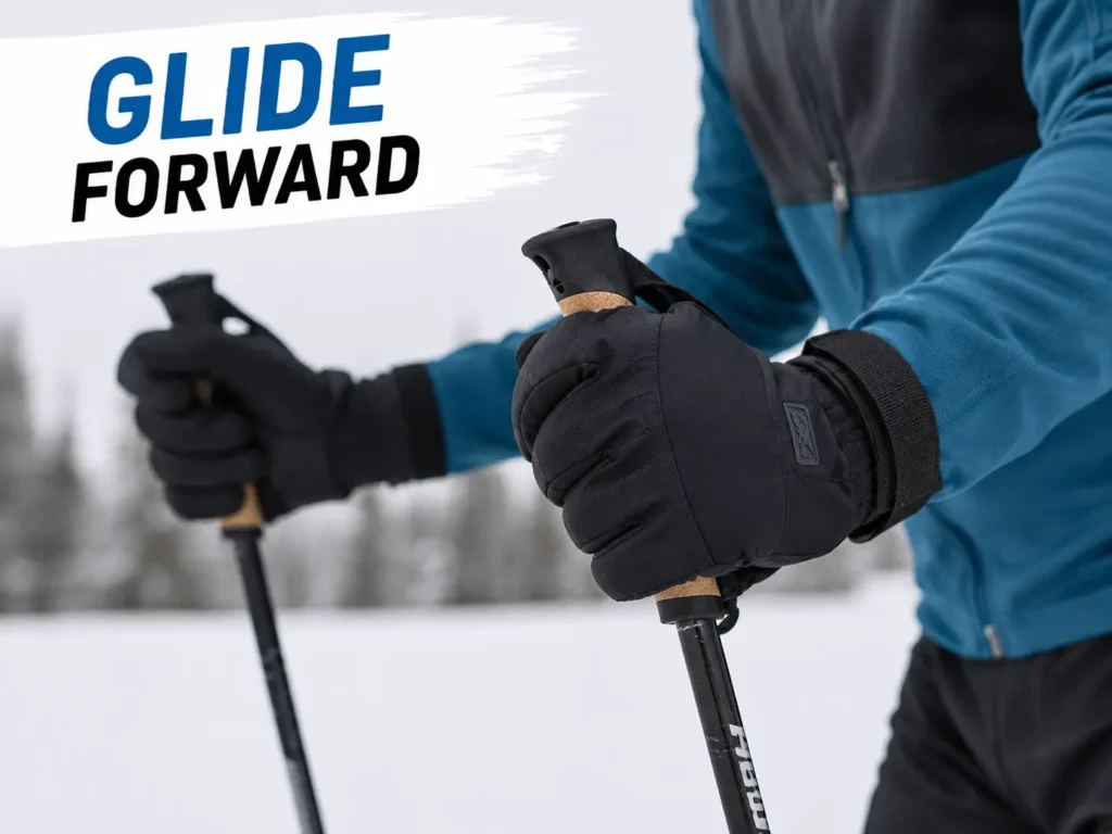 Ski gloves used for cross-country skiing