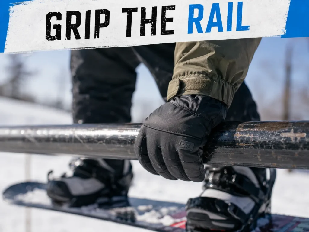 Ski gloves used for snowboarding hand grip