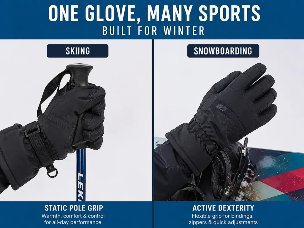 Can you use ski gloves for other winter sports comparison