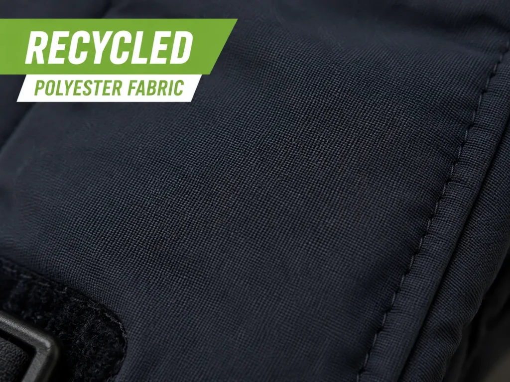 close-up texture of recycled polyester ski glove shell fabric