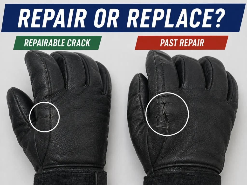 comparing a repairable crack to a glove past the point of repair