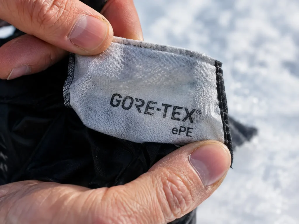 Close-up of a waterproof-breathable membrane layer