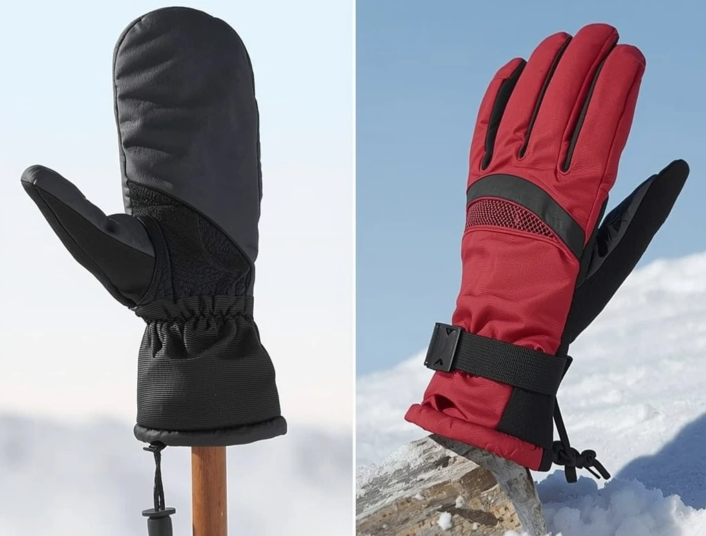 gauntlet vs short cuff ski gloves comparison