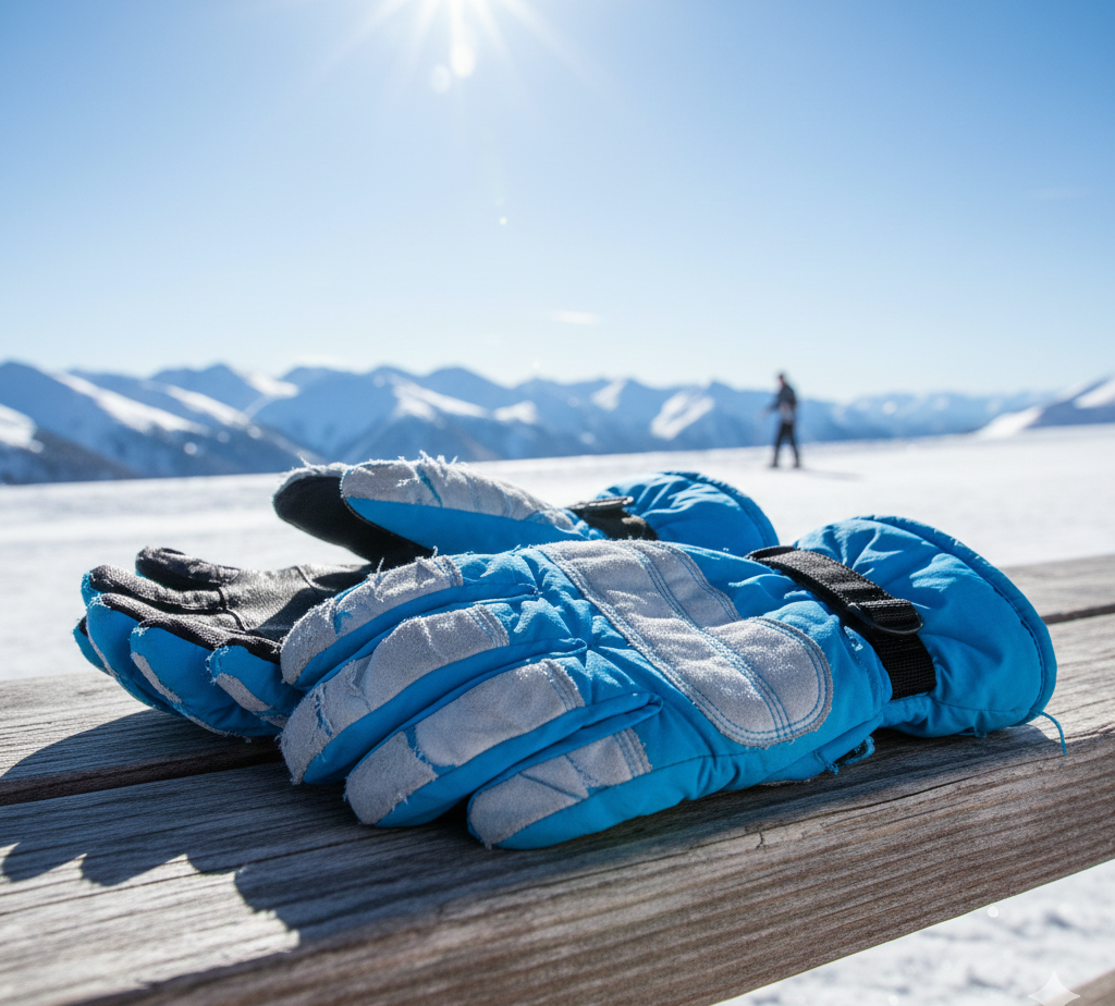 Cheap ski gloves with fading color