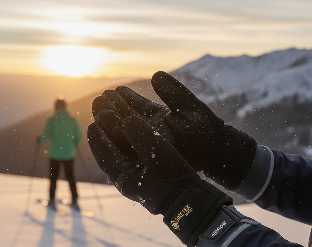Waterproof Gore-Tex ski gloves for dry hands
