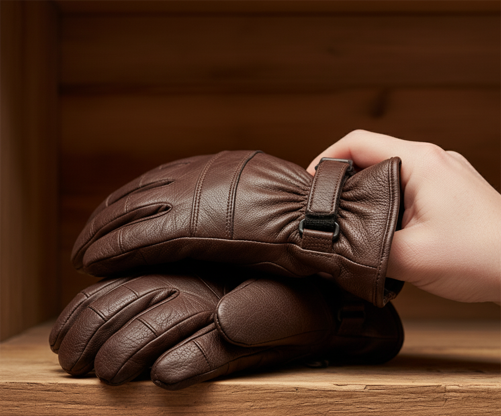Leather ski gloves shrinking after drying