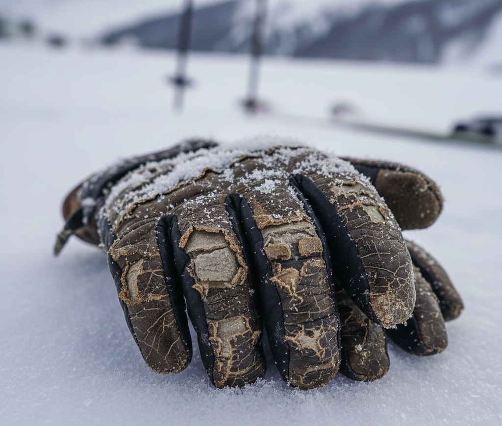 Why ski gloves crack or peel