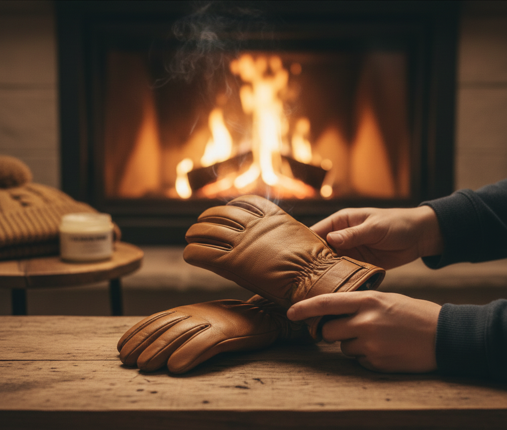 warm ski gloves to make them soft