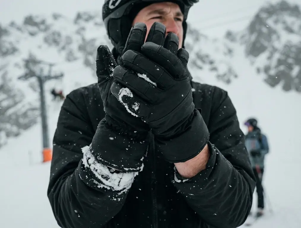 why are ski gloves uncomfortable on a snowy mountain