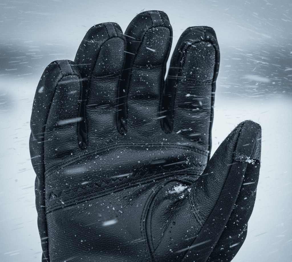 Sweaty ski gloves accelerating cold hands in wind