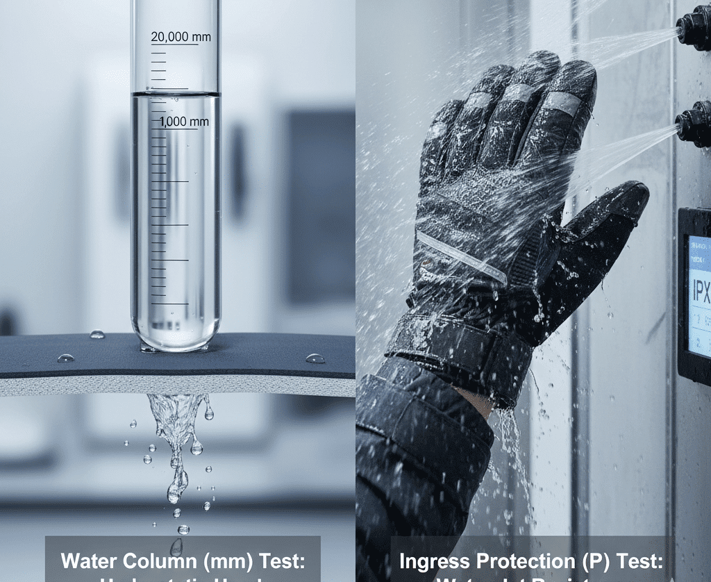 Ski glove waterproof ratings explained with mm and IP comparison