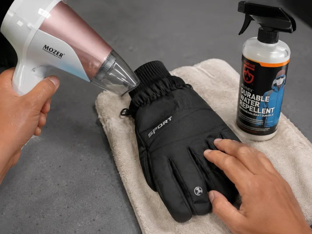 Using a hair dryer to heat-activate fabric treatment