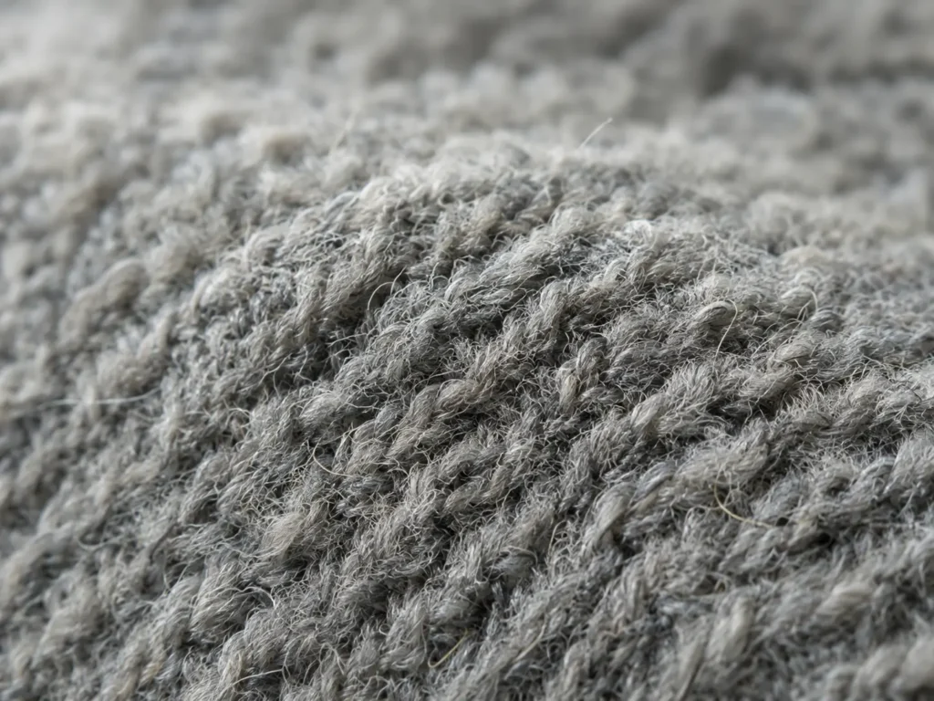 Close-up of merino wool fiber texture