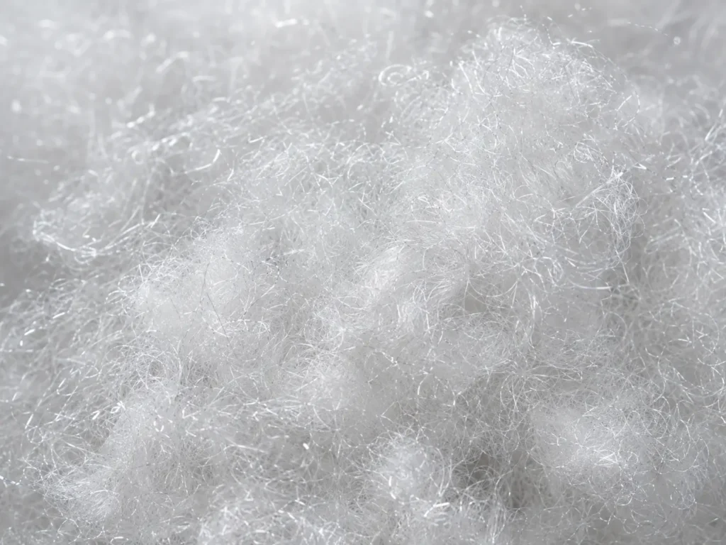 Close-up of synthetic insulation fiber texture