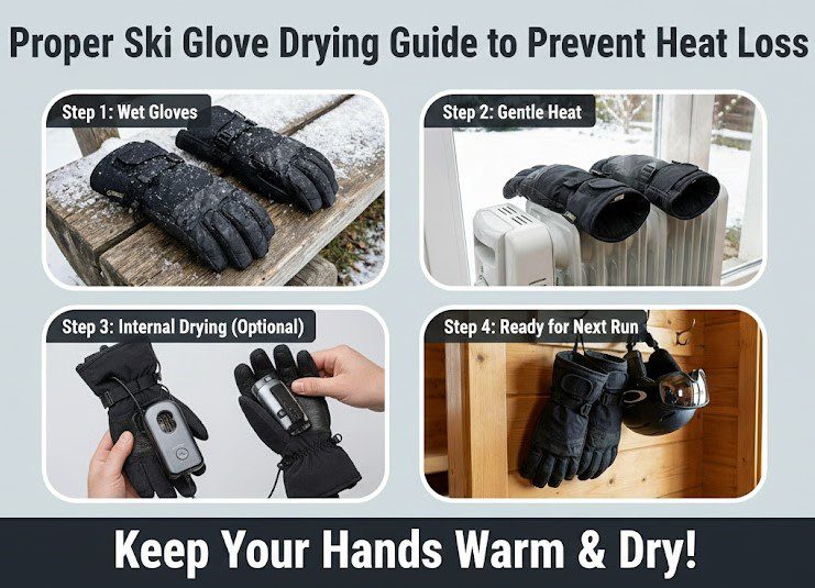 how to dry ski gloves to prevent heat loss