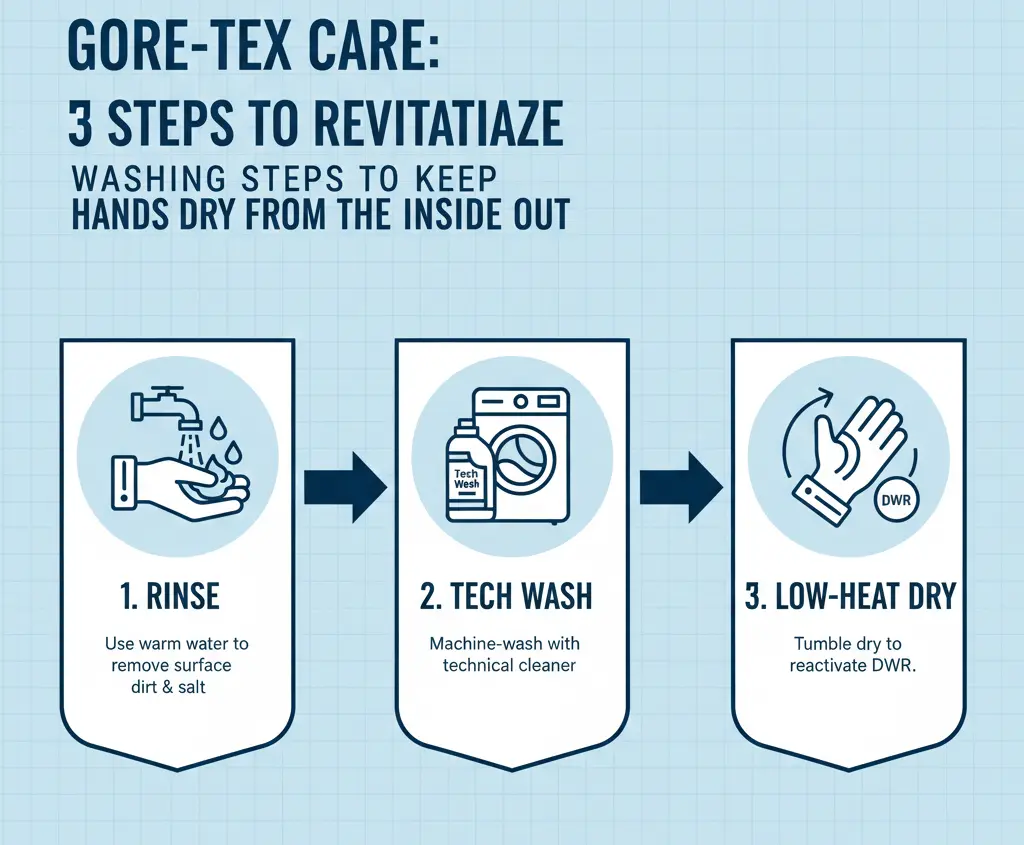  Washing steps to maintain how Gore-Tex gloves keep hands dry inside