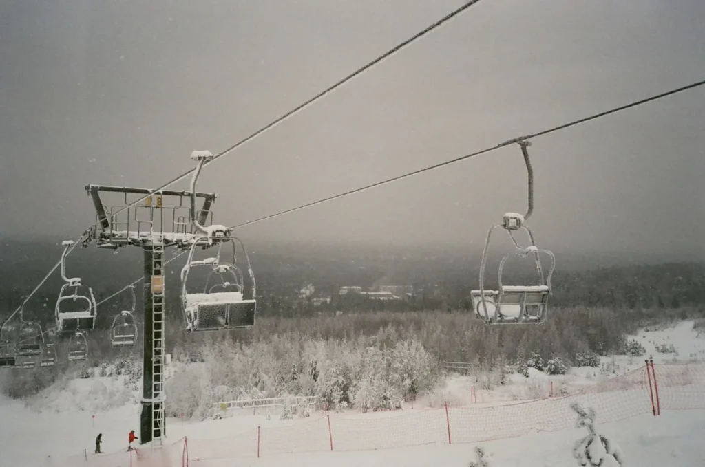 Frozen glove exposed to ice on a chairlift ride