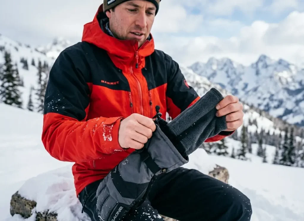 Removing the inner fleece liner from a Dakine Titan Gore-Tex ski glove