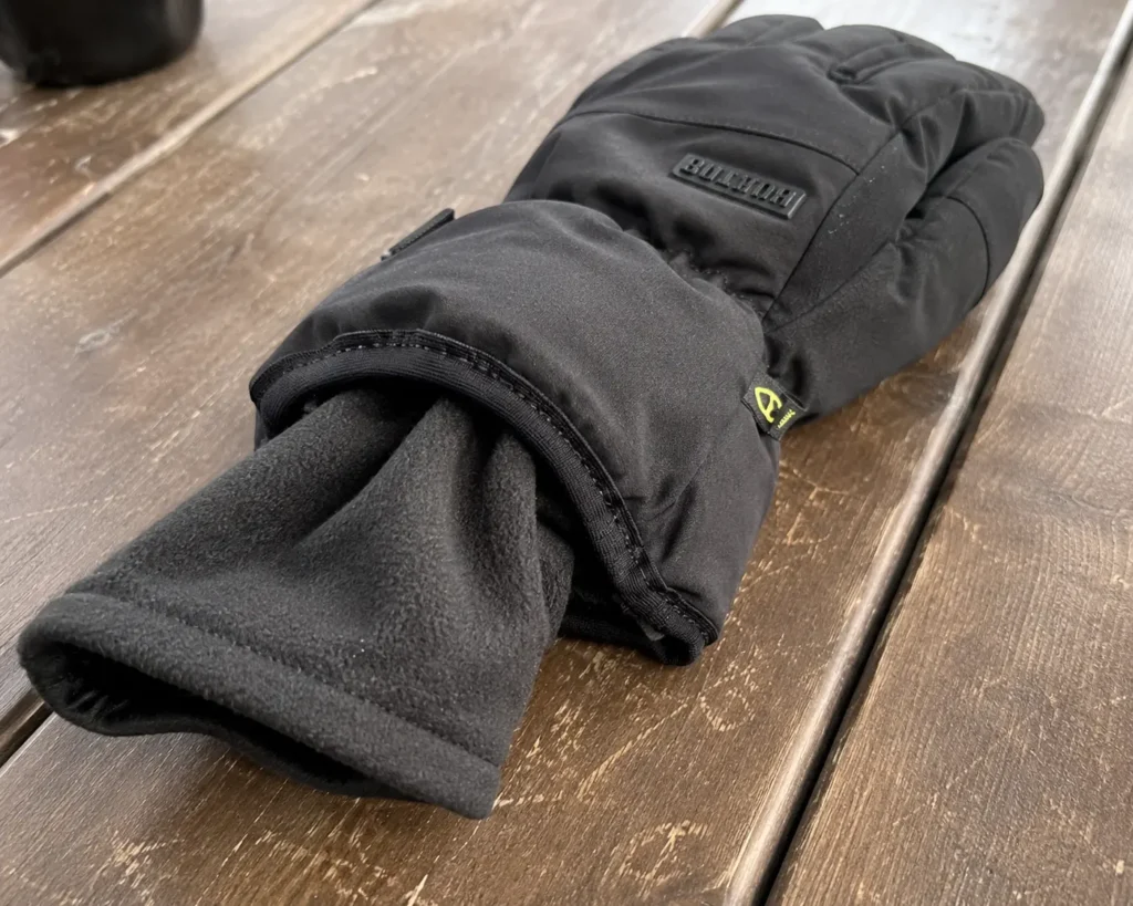 Showing the removable liner system of the Burton Gore-Tex waterproof ski glove